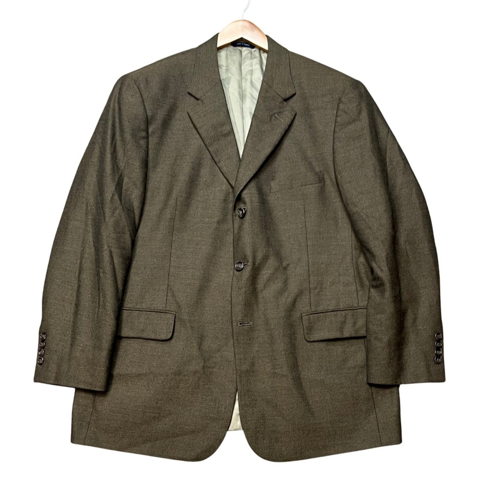 Brooks Brothers Sport Coat Mens 43R Brown Wool Cashmere 3-Button Blazer Notch